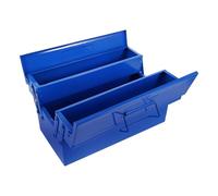 Boîte à Outils Vide Multifonctionnelle, Coffret Pratique Bleu en Fer | Double Couche, Coins Renforcés, Poignée Ergonomique, Rangement Organisé, pour Pièces, Mesure, Atelier et Chantier