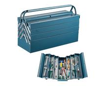 Boîte à outils - WILTEC - 530 x 200 x 250 mm - Acier laminé à froid (Q235) - 7 compartiments - Bleu