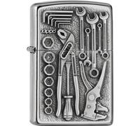 Zippo Briquet tempête Boîte à Outils 2007114 Street Chrome – Rechargeable, coupe-vent