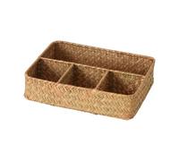 Boîte à pailles polyvalente pour une maison sous-poids, indispensable pour créer un espace bien rangé. Panier en paille tressé divisé et aéré pour un rangement organisé