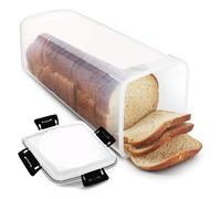 Boite A Pain, 14x34cm Récipient De Conservation Du Pain, Boite A Pains Hermétique Avec Couvercle, Boites Plastique Pains De Mie Pour Le Garder Frais, Distributeur De Paines Transparent Verticale