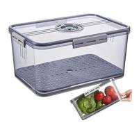 Boîte à pain avec couvercle récipient transparent en PET de qualité alimentaire enregistrement du temps 33x23x15 cm empilable et hermétique avec bac de drainage intégré pour le stockage du pain en cui