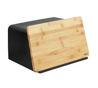 Boite à pain avec planche à découper, 35 x 20,5 x 26,5 cm, Noir/Marron