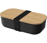 Boîte à pain"Beech" avec couvercle en bambou - Lunchbox To Go pour enfants et adultes - idéal pour l'école et le bureau - noir/naturel