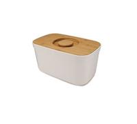 Boîte À Pain Blanc Couvercle Bambou 35,5 Cm