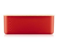 Bodum 11555-04 Bistro Boite à Pain Grand modèle, Couvercle Bambou - 24 cm x 37 cm x H 14 cm Rouge