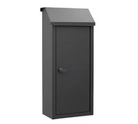 Boîte à pain, Boîte aux Lettres en Acier pour les livraisons de pain, Pour baguette de pain et journaux, grandes dimensions et grande capacité, sans clé, Noir