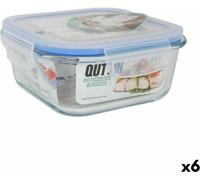 Boîte à pain carrée avec couvercle quttin transparent 750 ml 16 x 16 x 7 cm (6 pièces)