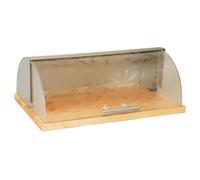 Boîte à Pain, Couvercle Coulissant, Design Élégant, Acier Inox. Bois, Acrylique Maestro MR-1670S 42435
