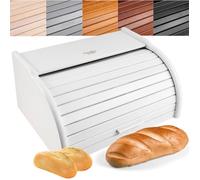 Boîte à Pain - Creative Home - 38 x 28,5 x 17,5 cm - Bois de Hêtre - Blanche - Design Contemporain