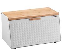 KLAUSBERG KB-7468 Boîte à pain en bois et acier inoxydable Blanc