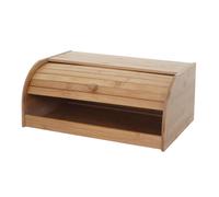 Boîte à Pain en Bambou HWC-B80, couvercle coulissant 17x40x28cm, sans tiroir