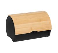 Boîte à Pain en Métal "Bambou" 32cm Noir & Naturel