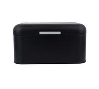 Boîte à pain en métal vintage pour comptoir de cuisine, conteneur de stockage de bac à pain(Noir)