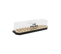 Boîte à pain en plastique avec base en bambou faisant guide de coupe - -