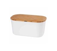 Kesper 58080 Boîte à Pain Bambou/Mélamine Blanc/Marron 37 x 18 x 21,5 cm