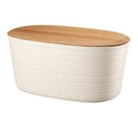 Guzzini - Tierra, Récipient à Pain en Plastique Recyclé avec Couvercle à Hacher en Bambou - Blanc Lait, 39,2 x 23,2 x h19cm, 10 lt - 179600156