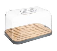 5five Boîte à pain Fresh Eat avec planche à découper en bambou Gris 29 cm
