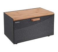 Boîte à pain - KLAUSBERG - KB-7464 - Acier inoxydable noir - Couvercle en bois clair - Design moderne