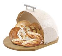 Maestro MR-1678-BR Boîte à Pain, Couvercle Coulissant, Récipient de Rangement pour Garder le Pain et les Petits Pains Frais Plus Longtemps, Design Moderne, Bread Box, Beige