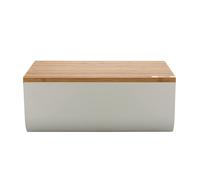 Alessi Mattina BG03 WG - Boîte à Pain Design, Acier Coloré avec Résine Époxy et Bois de Bambou, Warm Grey