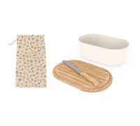 Boîte à pain - PEBBLY - 4 en 1 - Coton bio - Bois - Zéro déchets
