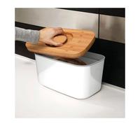 Joseph Joseph Huche à Pain avec Couvercle Amovible Planche à Découper en Bambou - Blanc