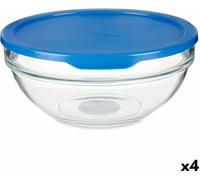 Boîte à pain ronde avec couvercle chefs bleu 1,135 l 17,2 x 7,6 x 17,2 cm (4 pièces)