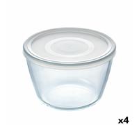 Boîte à pain ronde avec couvercle pyrex cook & freeze 1,6 l 17 x 17 x 12 cm verre silicone transparent (4 pièces)