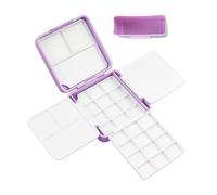 Boîte À Palette D'aquarelle À 24 Compartiments - Rangement De Peinture De Voyage En PP Étanche Avec Couvercle Étanche À L'humidité | Étui Carré De Mélange De Peinture D'artiste, Tube Et Organisateur D
