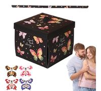 Boîte à papillons volants - Coffret cadeau d'anniversaire délicat à, kit cadeau pour fêtes avec papillons magiques colorés, amusants de célébration, papillon charmant, animation de L