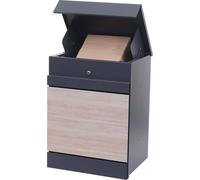 Boîte aux lettres HWC-K41 métal galvanisé anthracite aspect bois