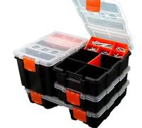 Boîte à pêche, boîte à vis, Boîte à outils 4 pièces avec séparateurs amovibles et compartiment de rangement pliable double face for vis, écrous et boulons