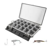 Boîte à pêche - Grande boîte de pêche étanche - Mallette de rangement pour appâts - Organisateur d'équipement portable - Pour pêche à la perche, à la truite, au kayak, au perçage, à la rivière, au lac