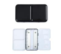Boîte à peinture noire avec 14 compartiments - Palette pliante pour distributeur de couleurs - Plateau en métal pour aquarelles DIY