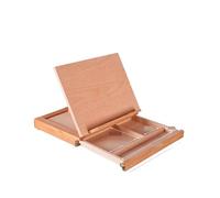 Boîte à Peinture Portable avec Chevalet Chevalet d'artiste en bois for peinture avec tiroir, boîte de table, valise de bureau portable, matériel de dessin, fournitures d'art(Color 3)