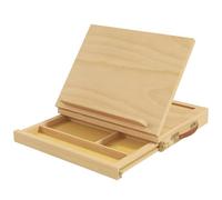 Boîte à Peinture Portable avec Chevalet Chevalet de table portable en bois avec boîte de rangement, chevalet d'artiste pliable for la peinture et le dessin.