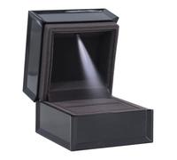 Boîte à Pendentifs avec Lumière LED pour Colliers, Boîte en Velours, Boîte à Bijoux, Boîte, étui de Rangement pour Demande en Mariage, Fiançailles, Anniversaire de Mariage, Noir