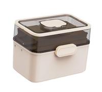 Zialofi Boîte à Pharmacie, Accessoires de Couture, Conteneur Anti-poussière avec Couvercle, Organisateur de Table Vide pour La Maison, La Commode, Le Bureau, beige