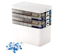 Boîte à pharmacie - Porte-documents | Organisateur transparent avec poignées pour dortoirs universitaires, étudiants, maison et rangement facile des médicaments portable