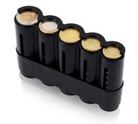 Boîte à pièces de monnaie Euro avec 5 compartiments - Trieur de pièces avec fixation rapide - Porte-pièces de monnaie - Rangement de pièces de monnaie - En plastique