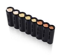 Boîte à pièces - Distributeur de pièces Euro avec 8 compartiments - Trieur de pièces avec fixation rapide - Porte-pièces de monnaie - En plastique