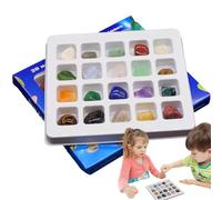 Boîte à pierres en, cristaux minéraux naturels pour l'énergie spirituelle, jouets de développement pour l'apprentissage, cristaux pour étagères, en pot, tables de salle à manger