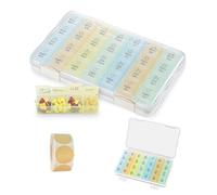 Boîte à Pilules 7 Jours avec 4 Compartiments Matin, Midi, Soir, Nuit - Pilulier Grand Format, Amovible et Compact pour Médicaments, Vitamines, Compléments, Usage Quotidien et Voyage