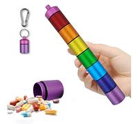 Boîte à Pilules 7 Jours, DASKING Boîte à Médicaments étanche en Aluminium avec 7 compartiments divisibles, organiseur de petits objets pour les voyages en plein air, le camping