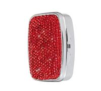 Boîte à pilules à 2 compartiments avec strass étincelants - Petite boîte de voyage pour pilules dans un sac à main, planificateur de poche