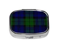 Boîte à pilules à 2 compartiments en métal, motif tartan Black Watch, organiseur portable