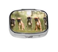 Boîte à pilules à 2 compartiments, organiseur portable pour chiens Boxer, chiots, animaux de compagnie et chiens de famille