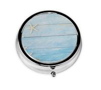 Boîte à pilules à 3 compartiments, motif étoile de mer, style nautique vintage, organiseur portable