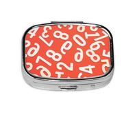 Boîte à pilules carrée en métal avec chiffres imprimés - Transportez vos médicaments avec style (rectangulaire)